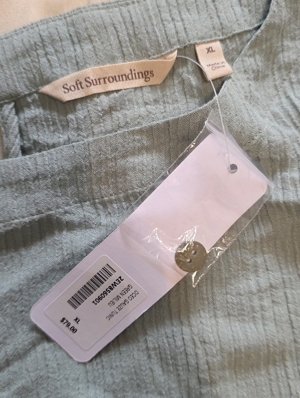 🆕️ Soft Surroundings Oceo Crinkle Gauze Tunic - Picture 6 of 9